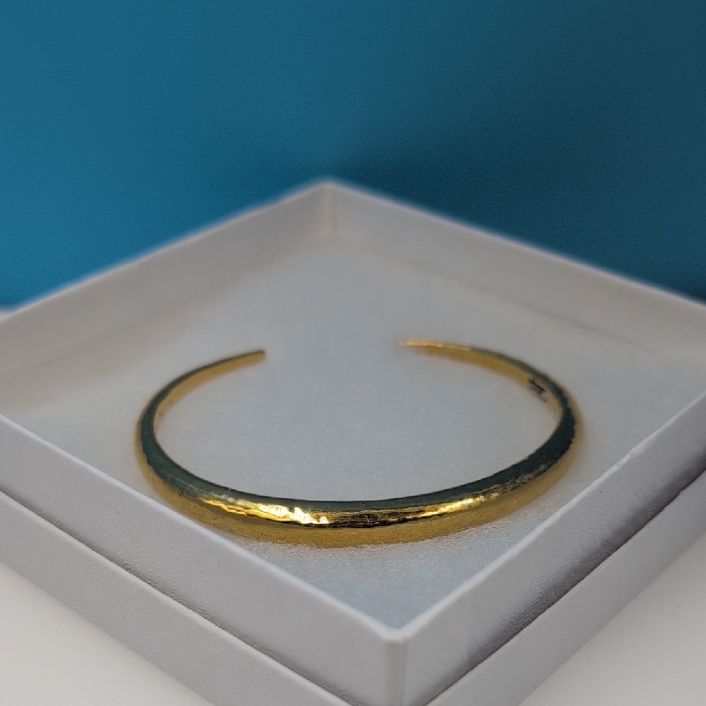 Monica Vinader Deia Gold Open Cuff Bracelet 18Ct Gold Vermeil